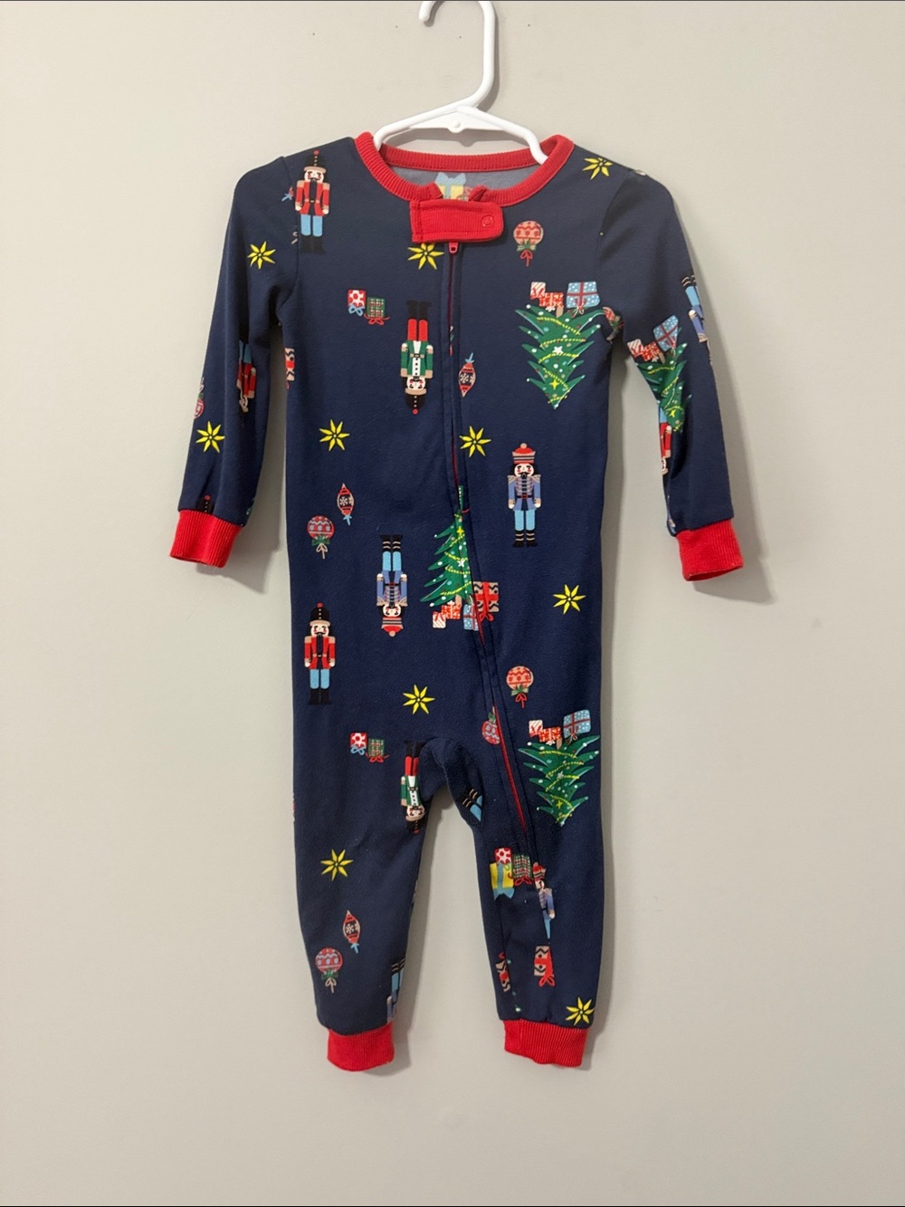Christmas Nutcracker Baby Pajamas-Size 12 months.